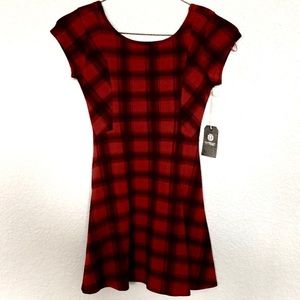 NWT Element Red and black Plaid Dress
